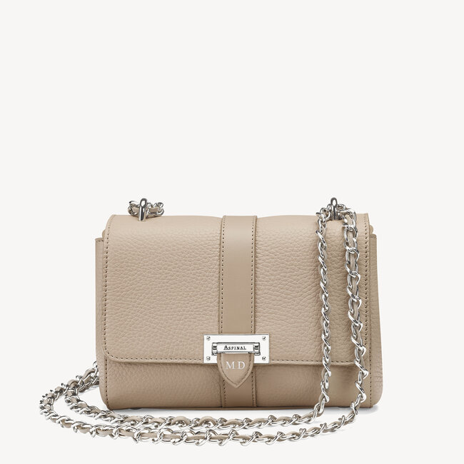 Lottie Bag in Soft Taupe Pebble | Aspinal of London