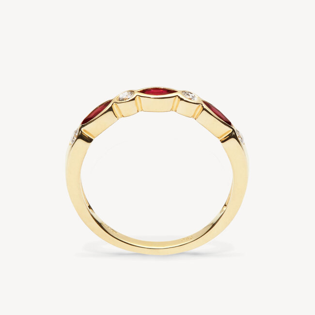 Selene Ring Ruby & Diamonds set in 18ct Gold