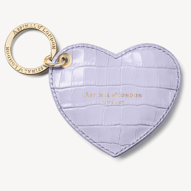 Heart Key Ring Deep Shine English Lavender Small Croc