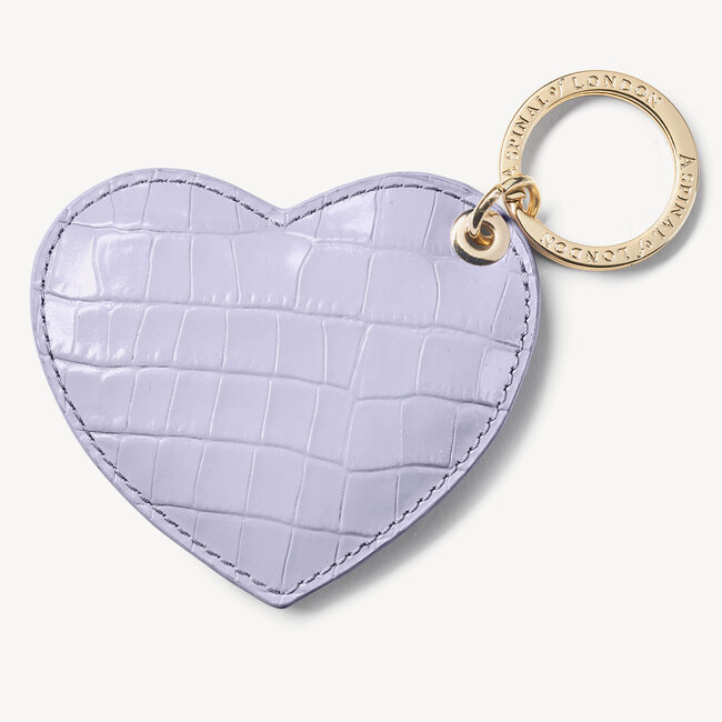 Heart Key Ring Deep Shine English Lavender Small Croc