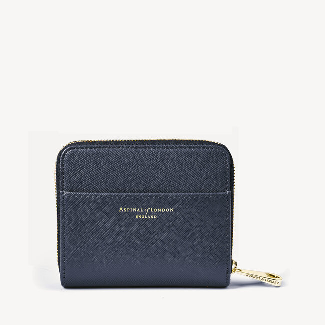Slim Mini Continental Purse Navy Saffiano