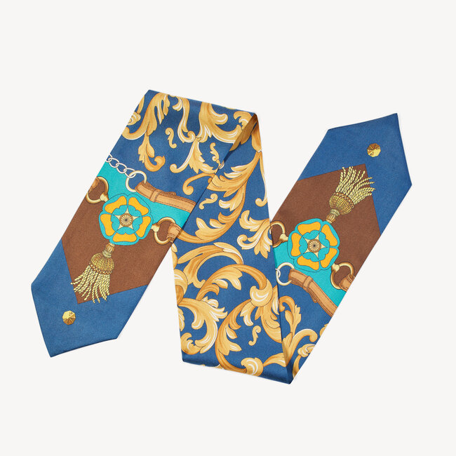 Aspinal Signature Silk Neck Bow Teal Pure Silk