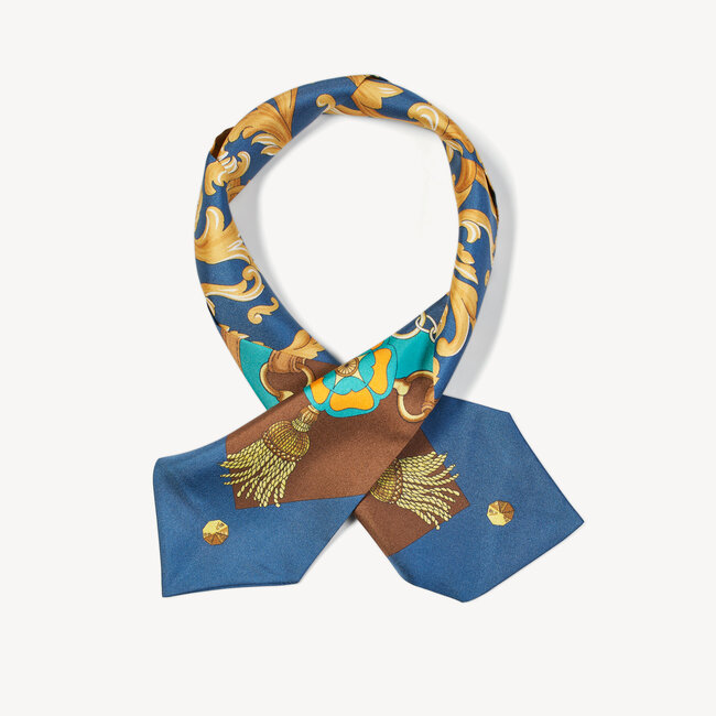 Aspinal Signature Silk Neck Bow Teal Pure Silk