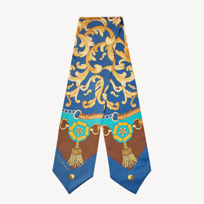 Aspinal Signature Silk Neck Bow Teal Pure Silk