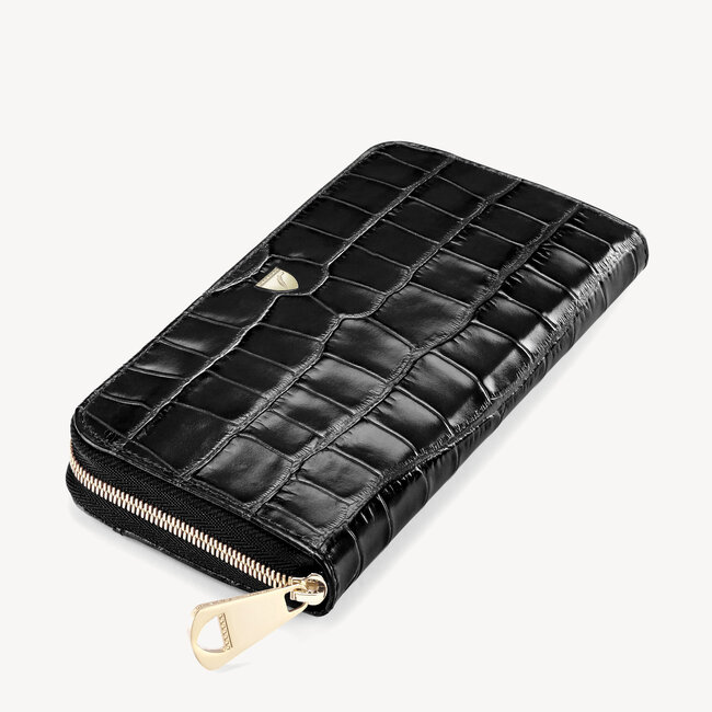 Continental Purse Deep Shine Black Croc