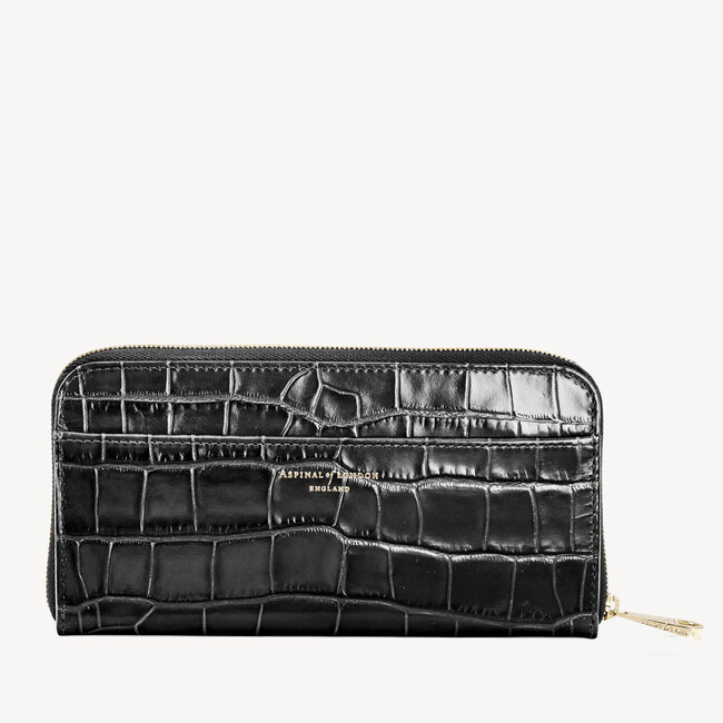 Continental Purse Deep Shine Black Croc