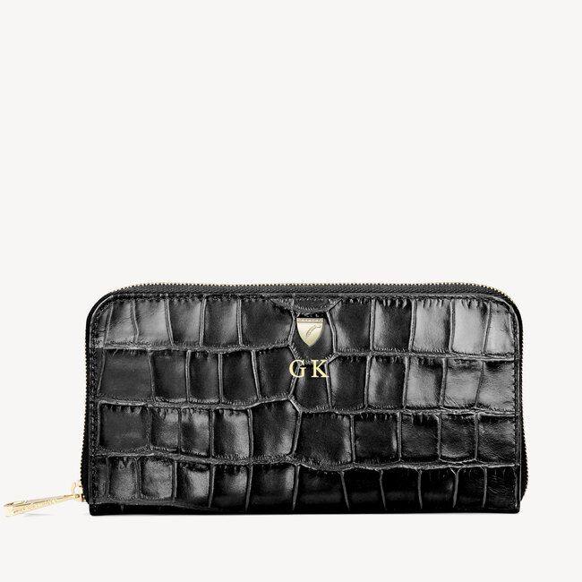 Continental Purse Deep Shine Black Croc