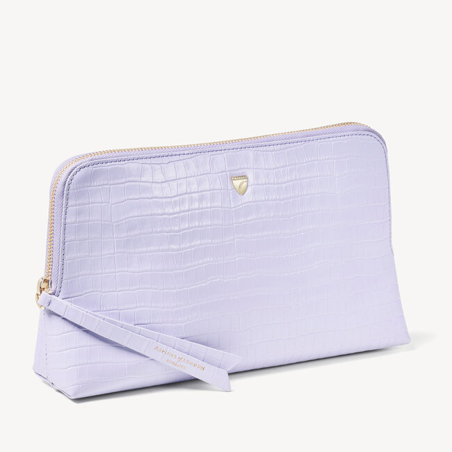 Large Essential Cosmetic Case Deep Shine English Lavender Small Croc