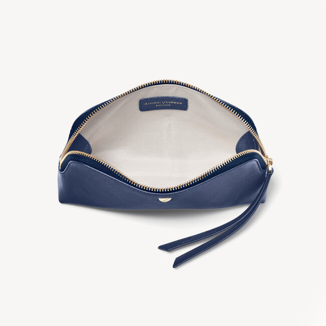 Small Essential Cosmetic Case Navy Saffiano