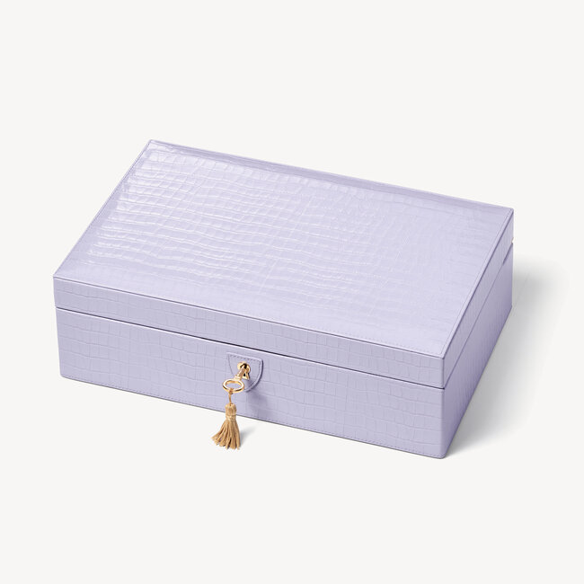 Savoy Jewellery Box Deep Shine English Lavender Small Croc