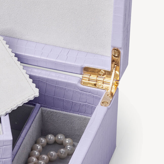Savoy Jewellery Box Deep Shine English Lavender Small Croc
