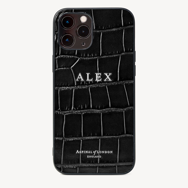 iPhone 12 Pro Max Case Deep Shine Black Croc