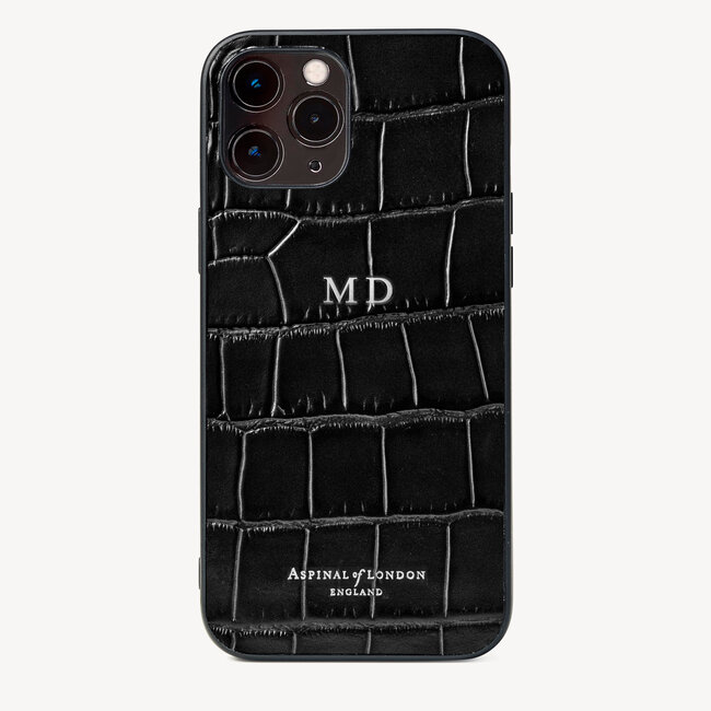 iPhone 12 Pro Max Case Deep Shine Black Croc
