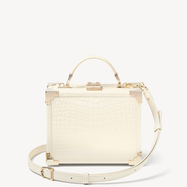 The Trunk in Ivory Patent Croc | Aspinal of London