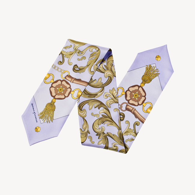 Aspinal Signature Silk Neck Bow English Lavender Pure Silk