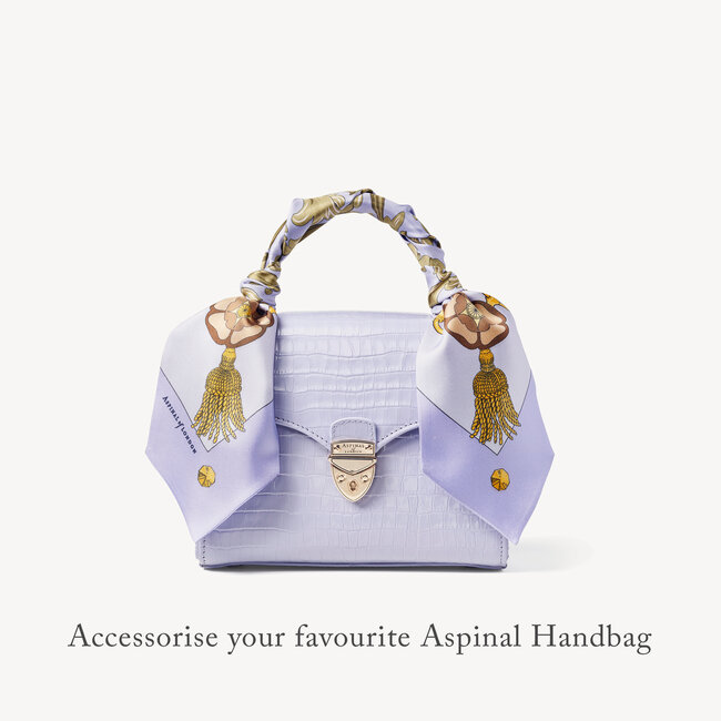 Aspinal Signature Silk Neck Bow English Lavender Pure Silk