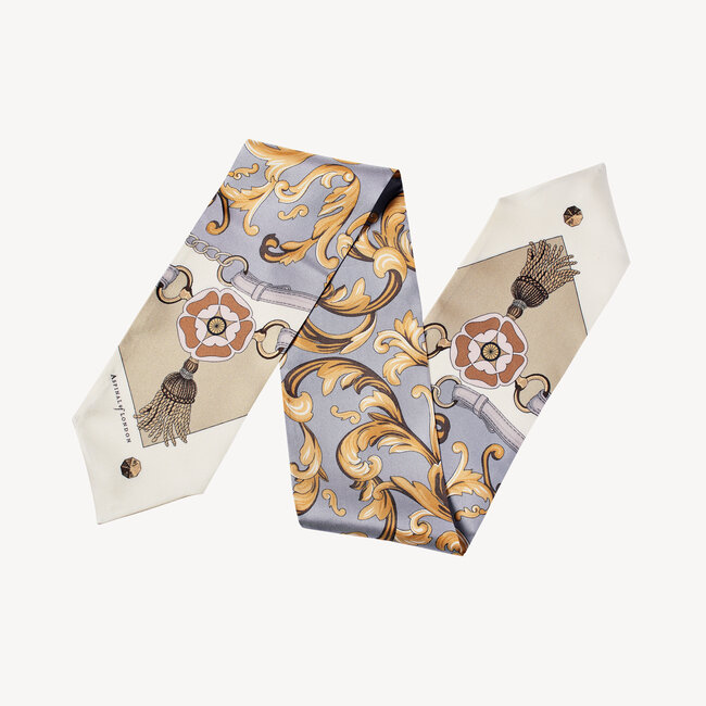 Aspinal Signature Silk Neck Bow Neutral Pure Silk