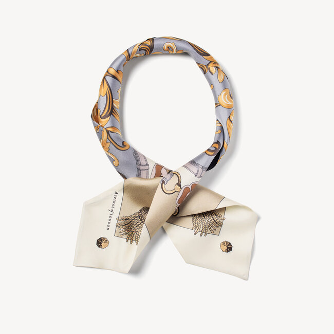 Aspinal Signature Silk Neck Bow Neutral Pure Silk