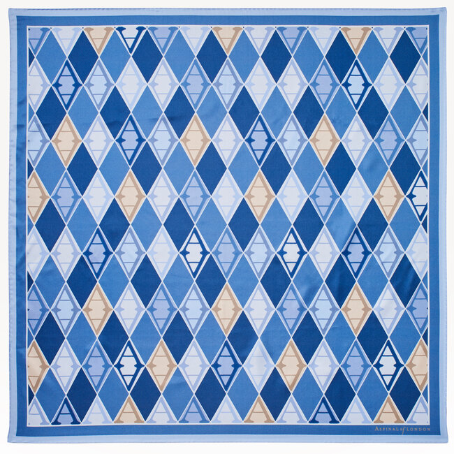 Harlequin Silk Scarf Bluebell Pure Silk