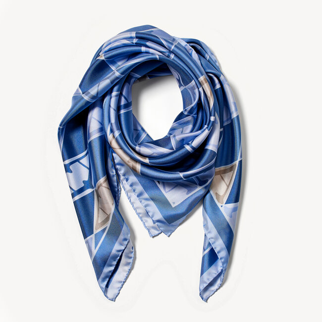 Harlequin Silk Scarf Bluebell Pure Silk