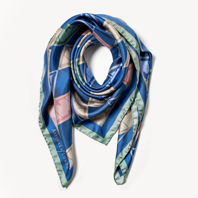 Harlequin Silk Scarf Multi-coloured Pastels Pure Silk