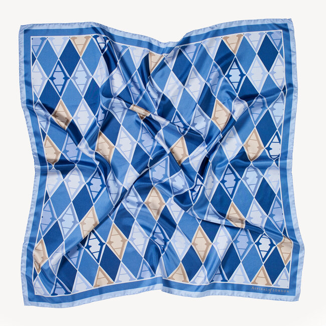 Harlequin Silk Scarf Bluebell Pure Silk