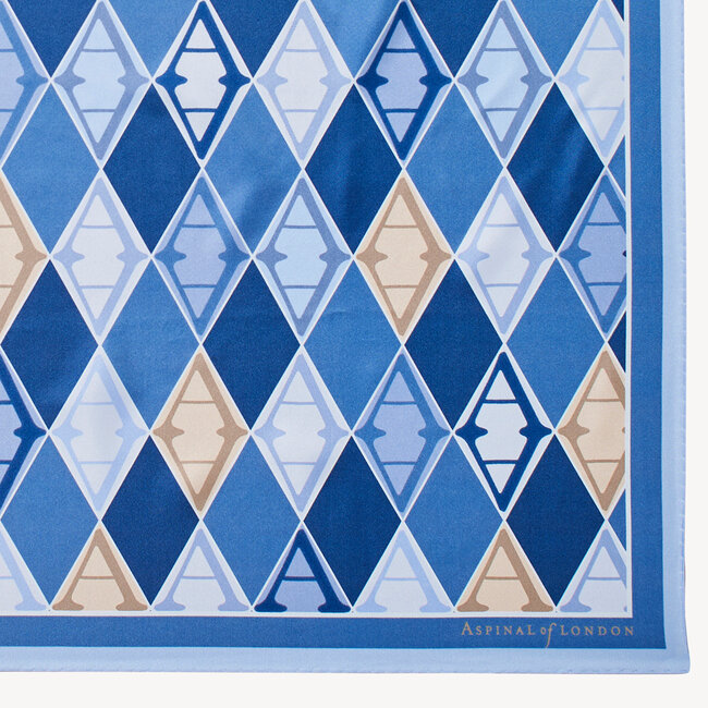 Harlequin Silk Scarf Bluebell Pure Silk