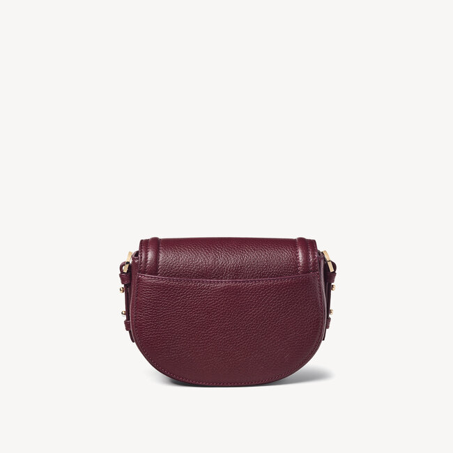 Small Stella Satchel in Burgundy Pebble | Aspinal of London