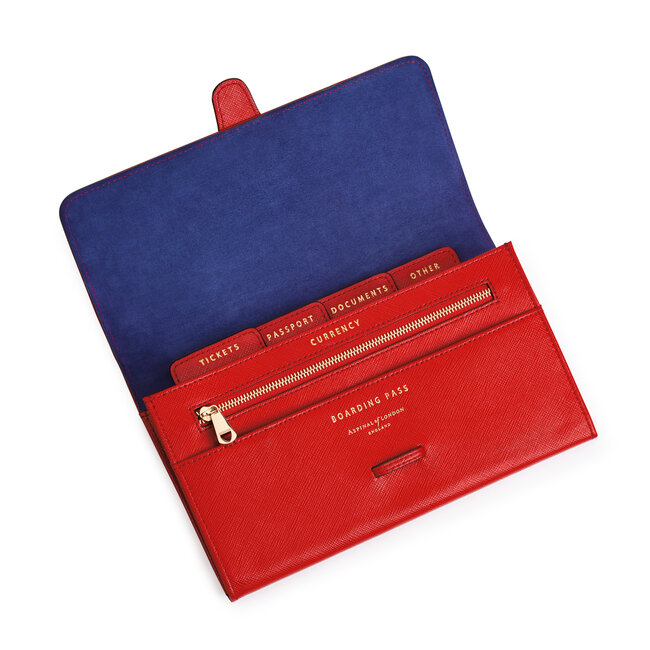 Classic Travel Wallet Scarlet Saffiano