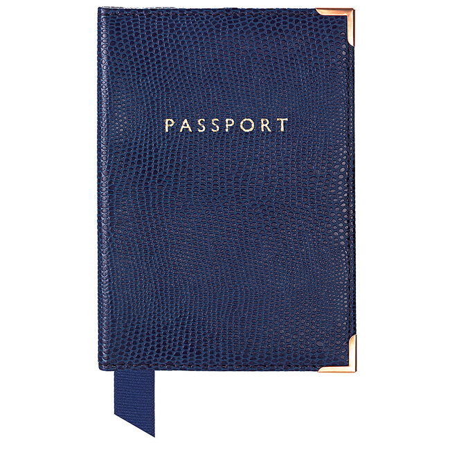 Passport Cover Navy Lizard