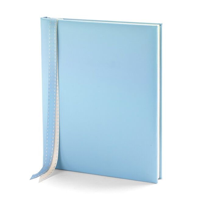 Deluxe Leather Baby Record Book in Aqua Aspinal of London