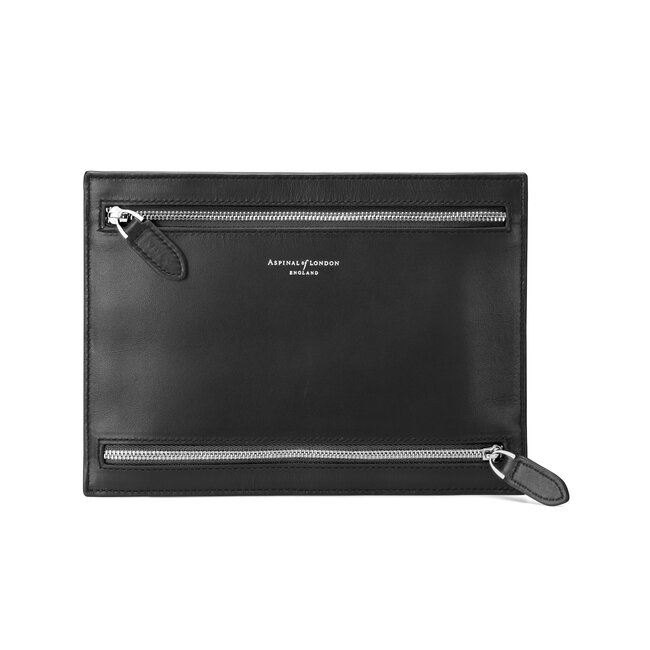 Multi Currency Wallet in Smooth Black Aspinal of London