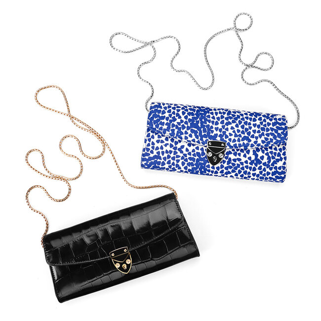 Aspinal x Beulah Blue Heart Clutch Cobalt Blue Heart