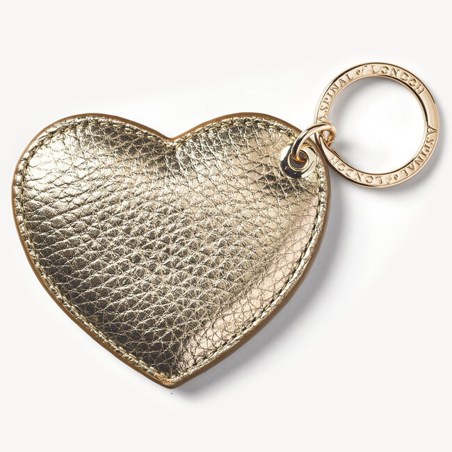 Heart Key Ring Champagne Pebble