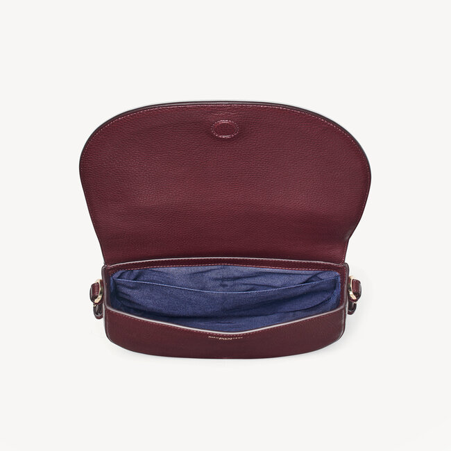 Stella Satchel Burgundy Pebble