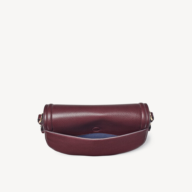Stella Satchel Burgundy Pebble