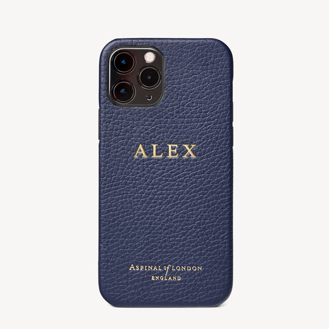 iPhone 12 / 12 Pro Case in Navy Pebble | Aspinal of London