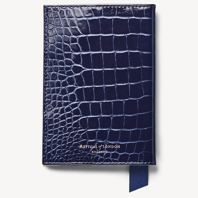 Passport Cover Midnight Blue Patent Croc