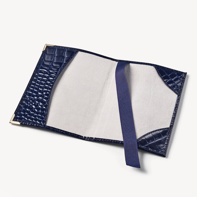 Passport Cover Midnight Blue Patent Croc