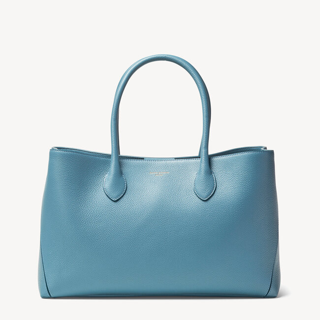 London Tote in Cornflower Pebble | Aspinal of London