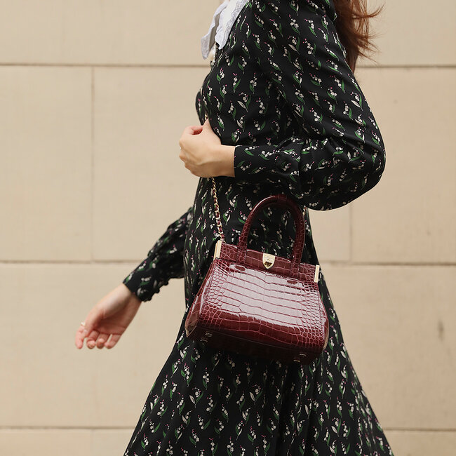 Grace Bag Bordeaux Patent Croc