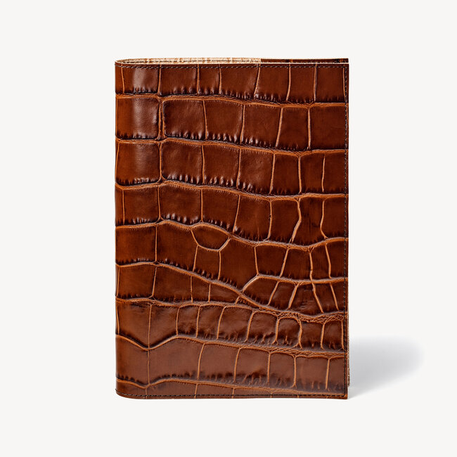 A5 Refillable Journal Deep Shine Brown Soft Croc