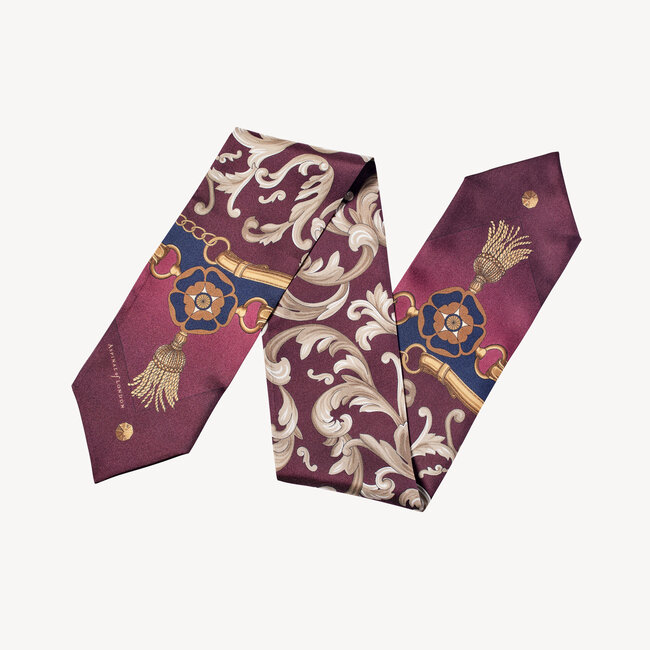 Ombre Silk Neck Bow Burgundy Pure Silk | Aspinal of London