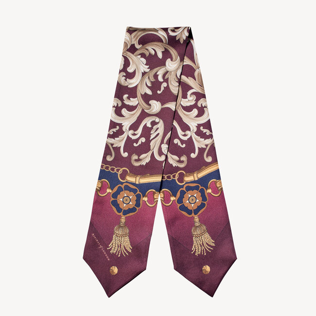 Signature Ombre Silk Neck Bow Burgundy Pure Silk