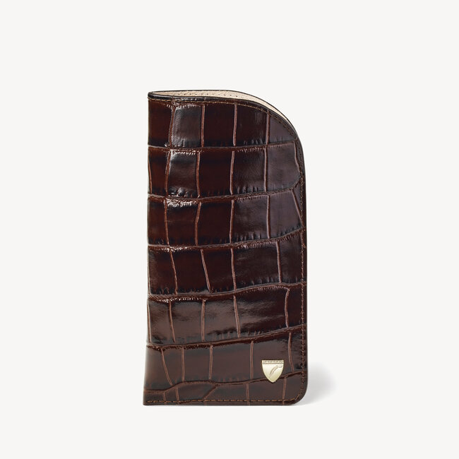 Glasses Case Deep Shine Amazon Brown Croc