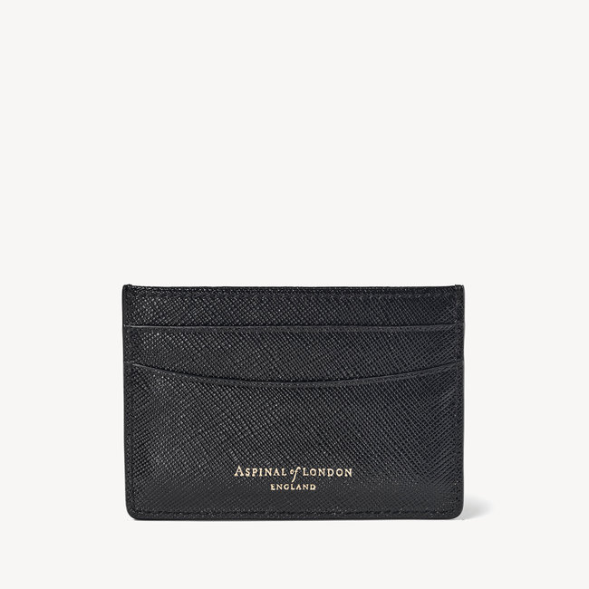Slim Credit Card Holder Black Saffiano