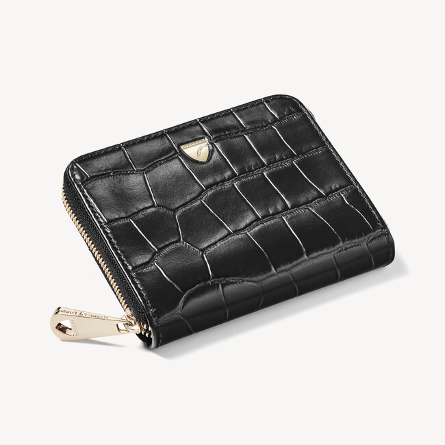Slim Mini Continental Purse Deep Shine Black Croc