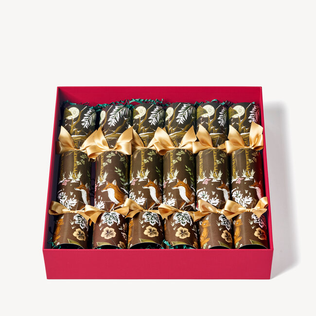 Set of 6 Woodland Christmas Crackers Aspinal of London