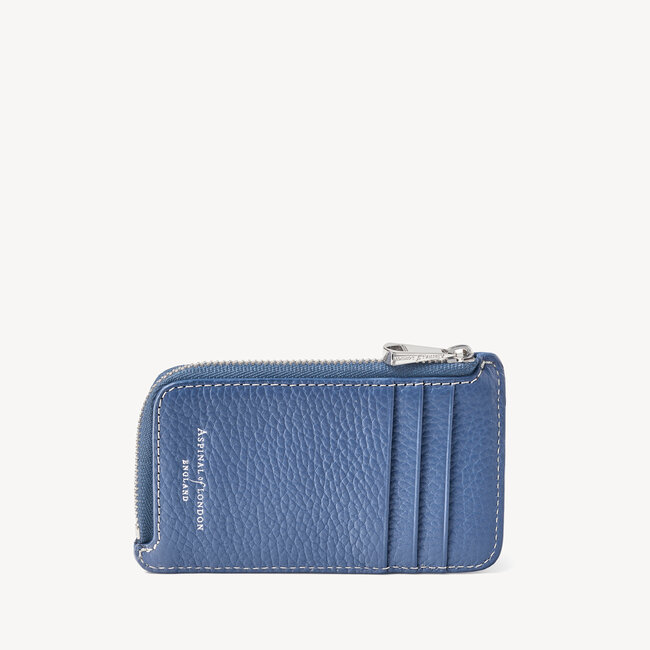 Zipped Coin & Card Holder in Bluebell | Aspinal of London