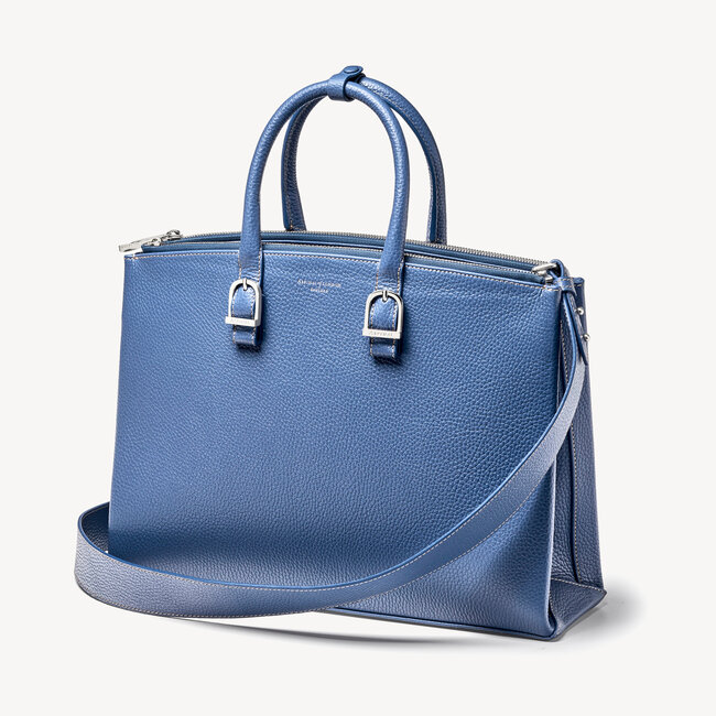 Madison Tote in Bluebell Pebble | Aspinal of London